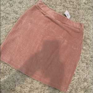 Blush colored velvet skirt